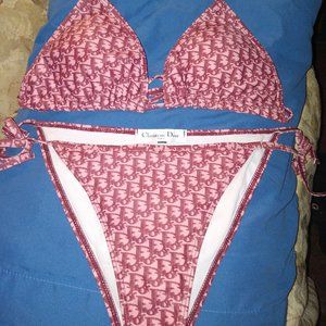 Vintage Christian Dior Burgundy Bikini